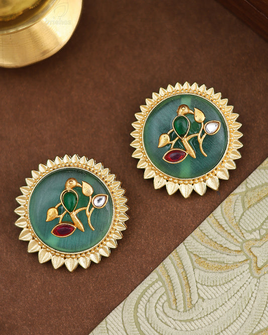 Chahak Premium Gold Stud Earrings