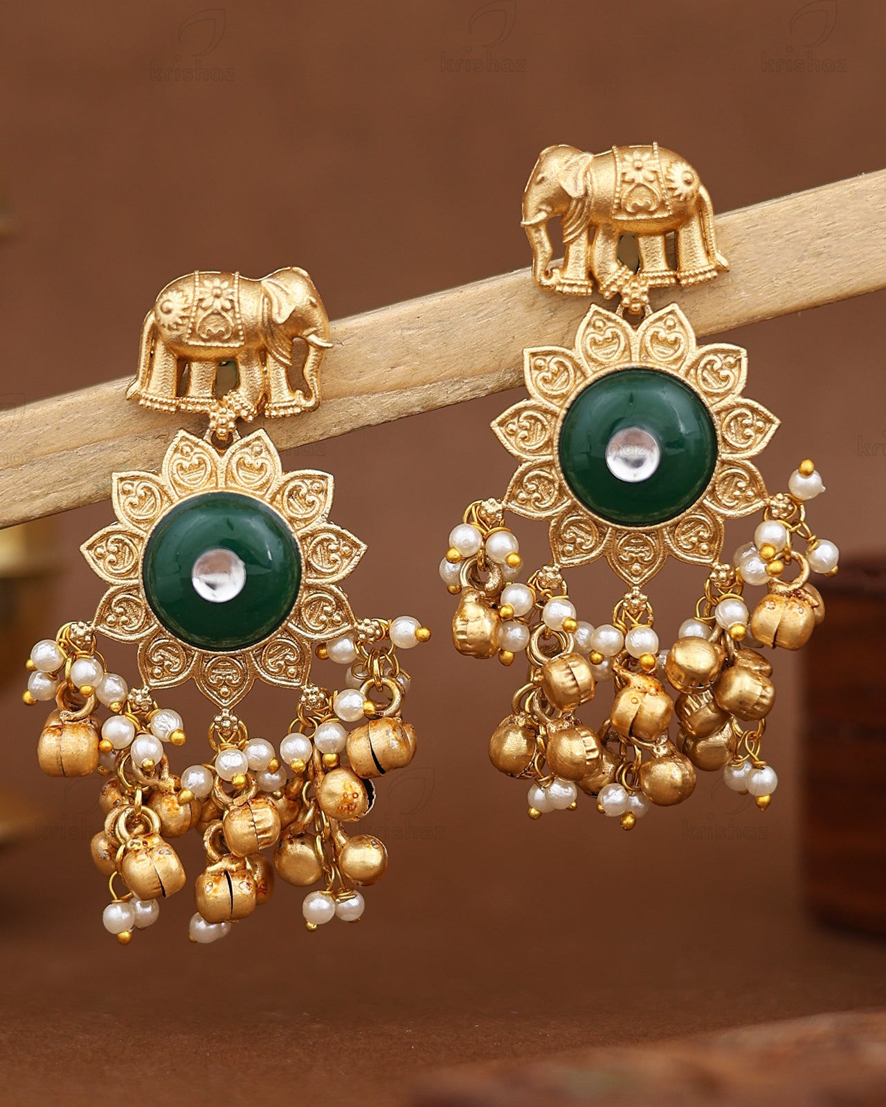 Gajraani Gold Dangler Earrings
