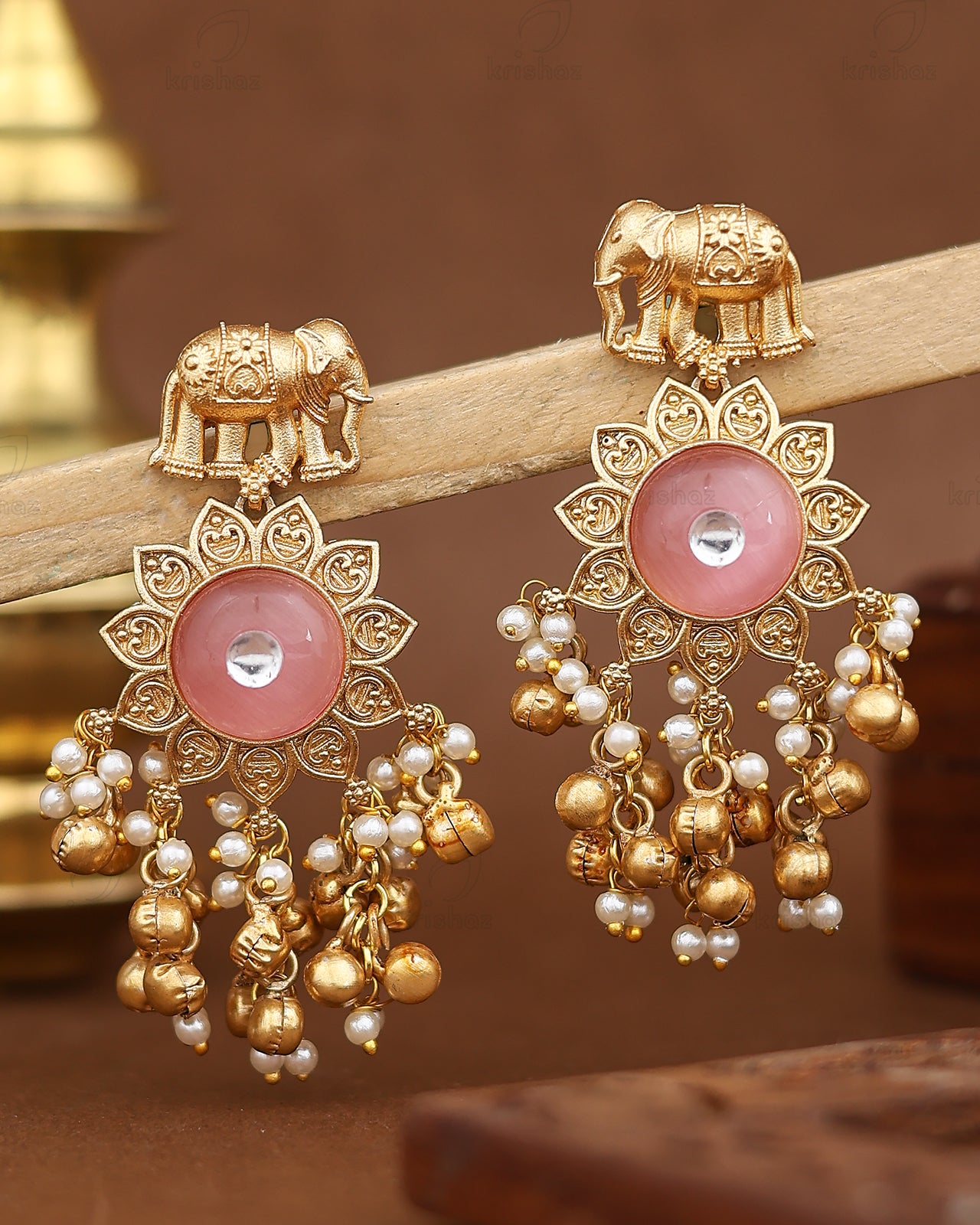 Gajraani Gold Dangler Earrings