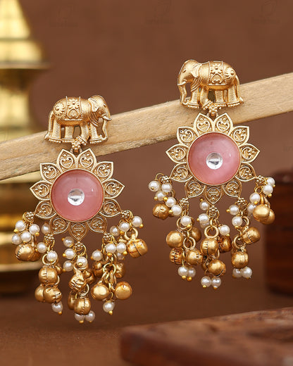 Gajraani Gold Dangler Earrings