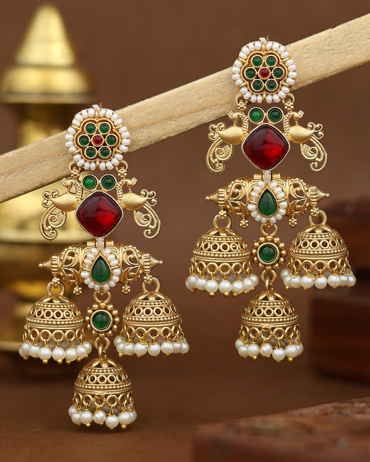 Ikshita Gold Jhumki Earrings