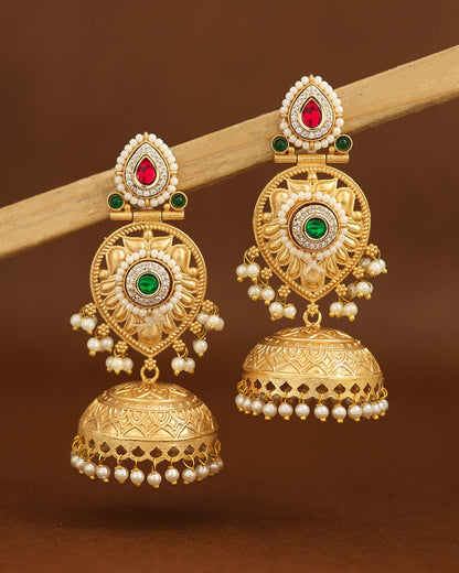 Manjusha Premium Gold Jhumki