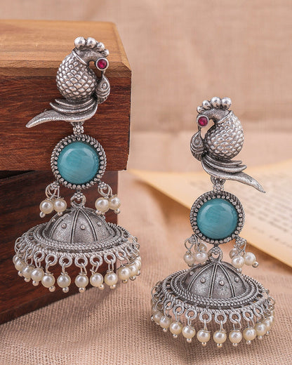 Parakeet Bird Jhumki Earrings