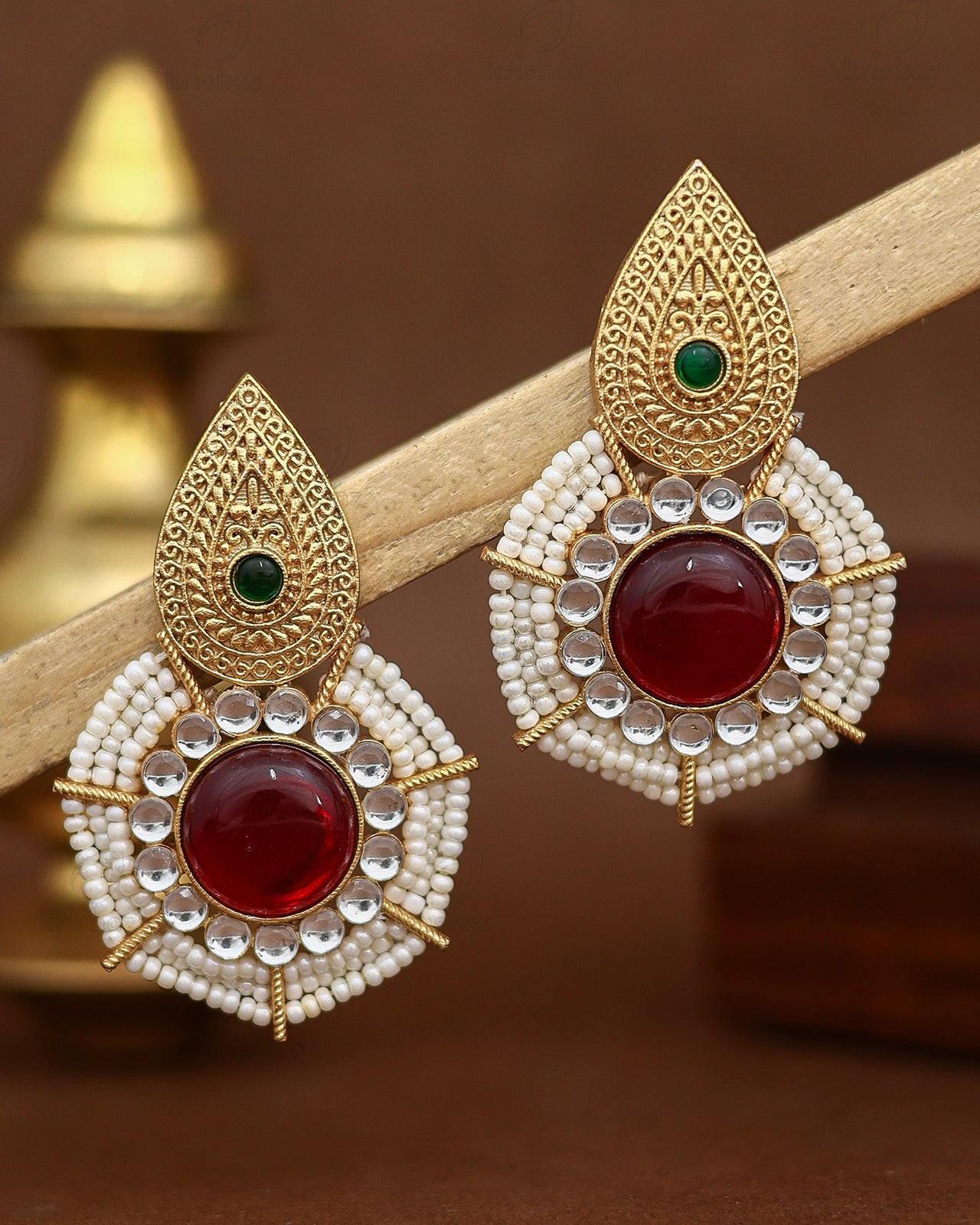 Madhubani  Premium Gold Studs