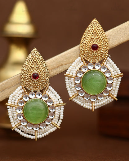 Madhubani  Premium Gold Studs