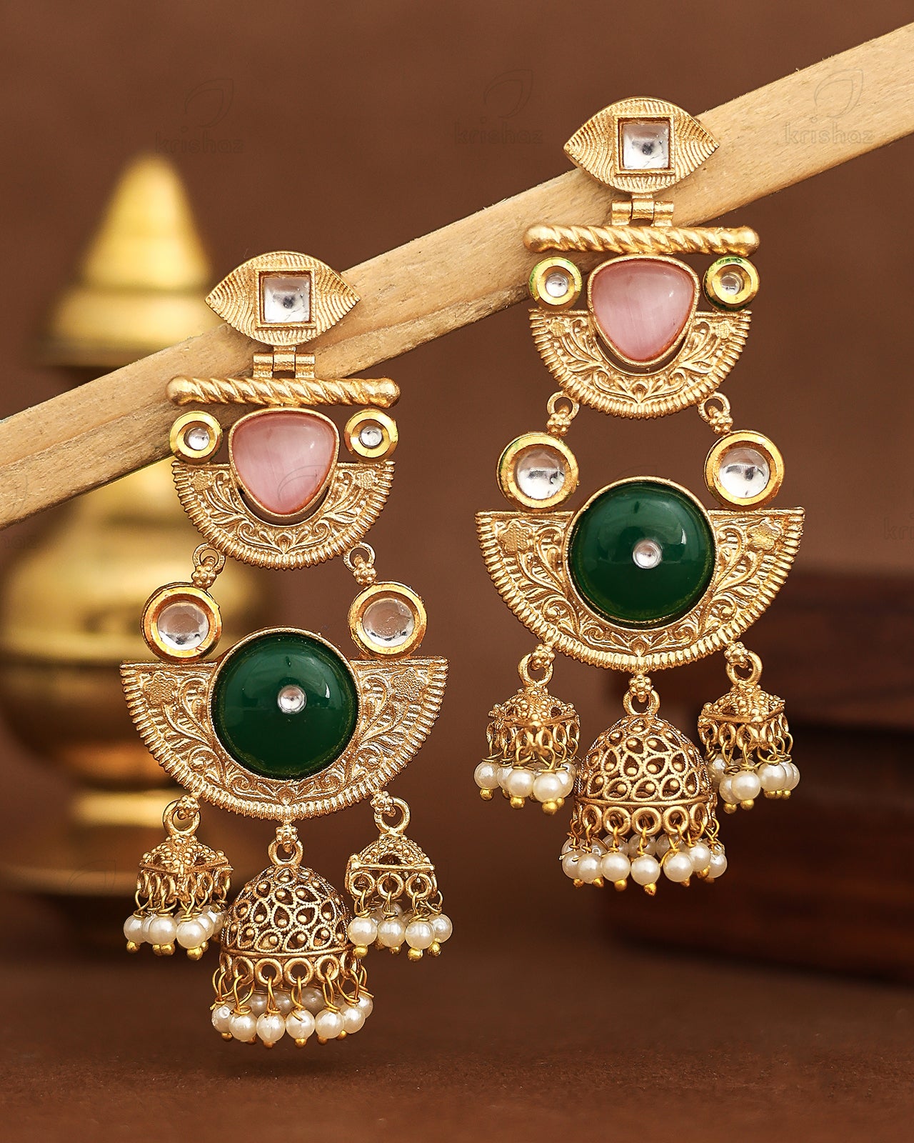 Kriti Premium Gold Jhumki Earrings