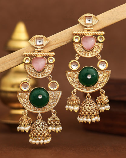 Kriti Premium Gold Jhumki Earrings