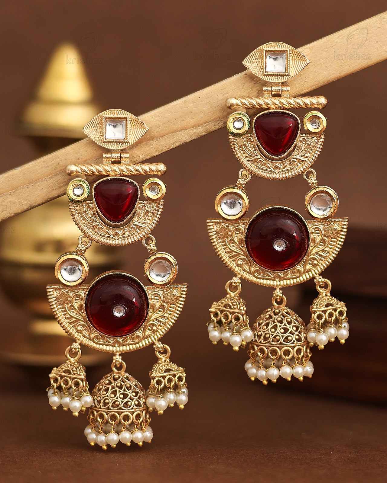 Kriti Premium Gold Jhumki Earrings