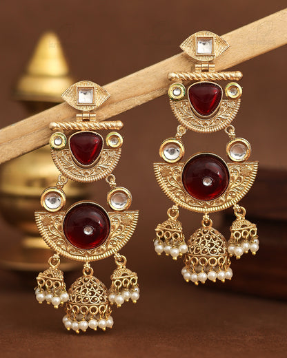 Kriti Premium Gold Jhumki Earrings