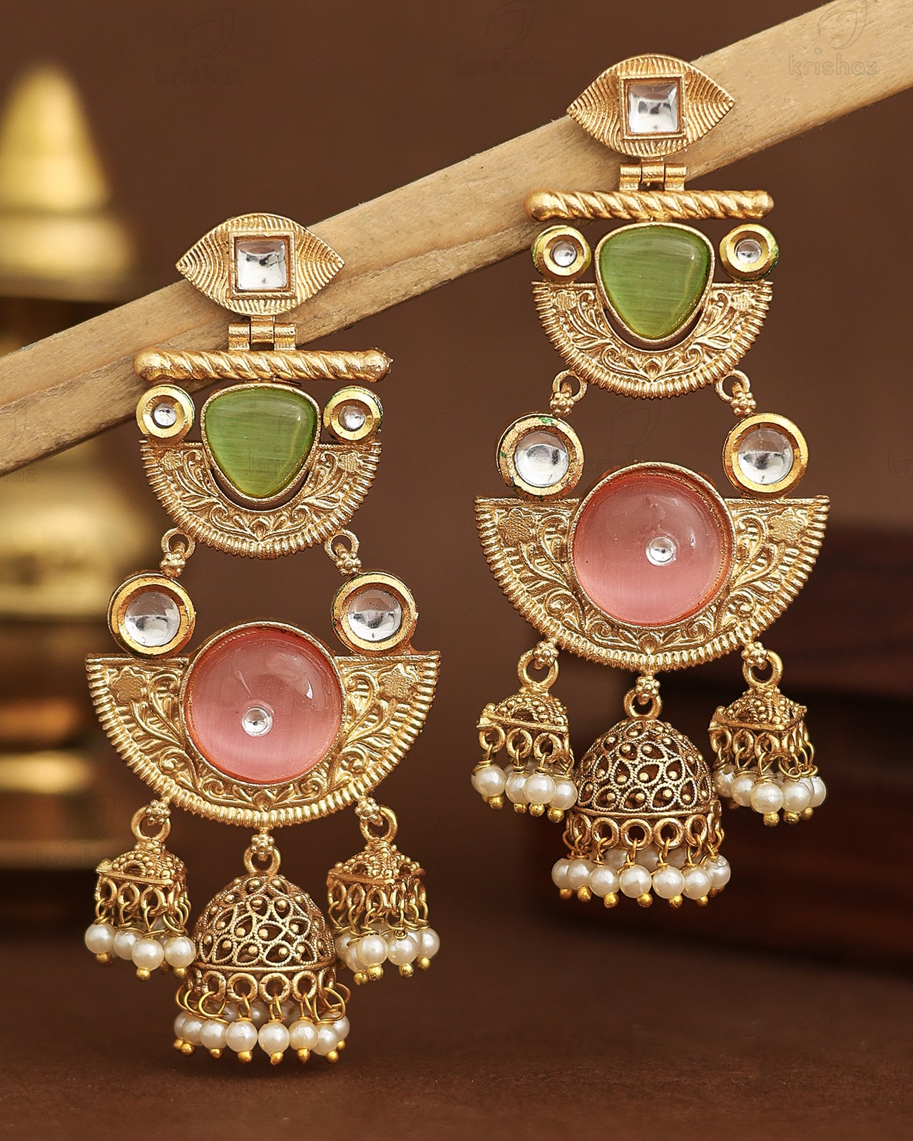 Kriti Premium Gold Jhumki Earrings