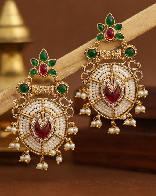 Arohi Premium Gold Dangler Earrings