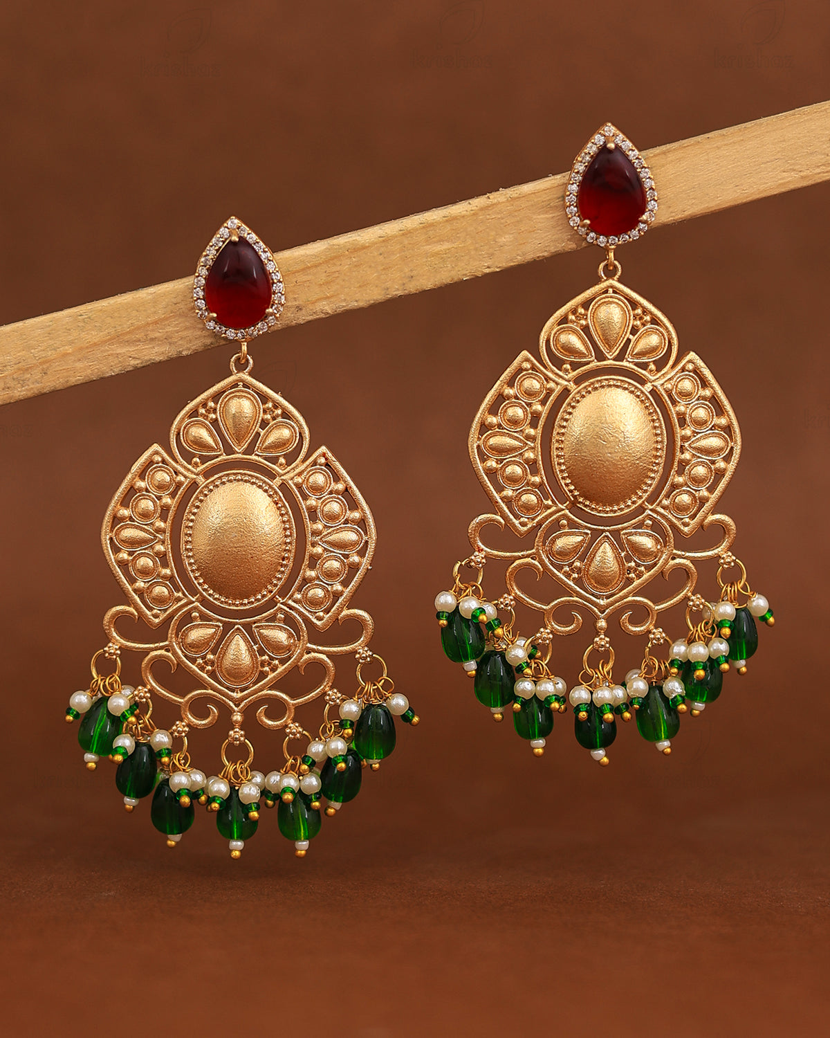 Sneha Gold Dangler Earrings