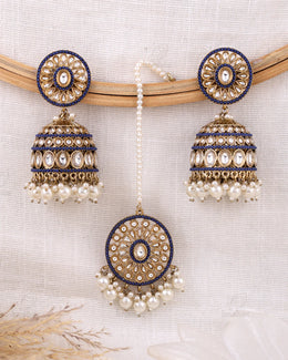 Anabia Pakistani Kundan Jhumki Earrings With Mangtika