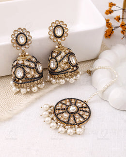Ruksana Pakistani Kundan Jhumki Earrings With Mangtika