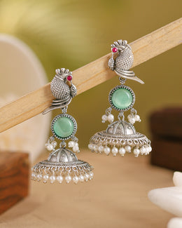 Parakeet Bird Jhumki Earrings