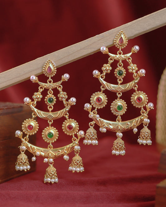 Kshitija Premium Gold Dangler Earrings