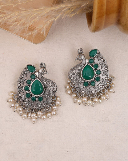 Shyla Peacock Stud Earrings - wxo