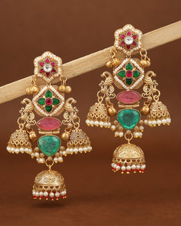 Preeti Mohan Premium Gold Jhumki