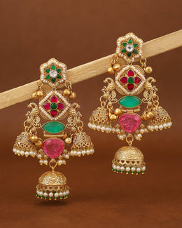 Preeti Mohan Premium Gold Jhumki