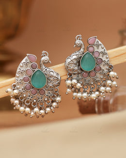 Shyla Peacock Stud Earrings - wxo