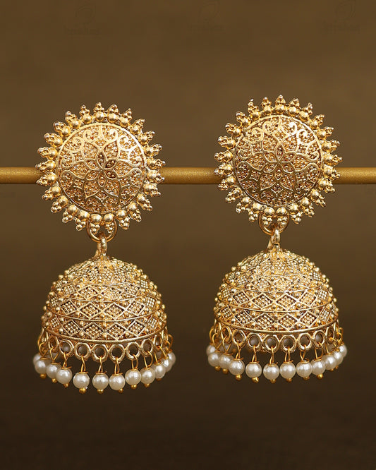 Hema Gold Jhumki Earrings