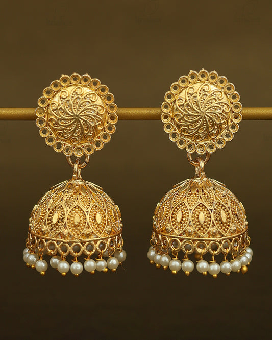 Ritu Gold Jhumki Earrings