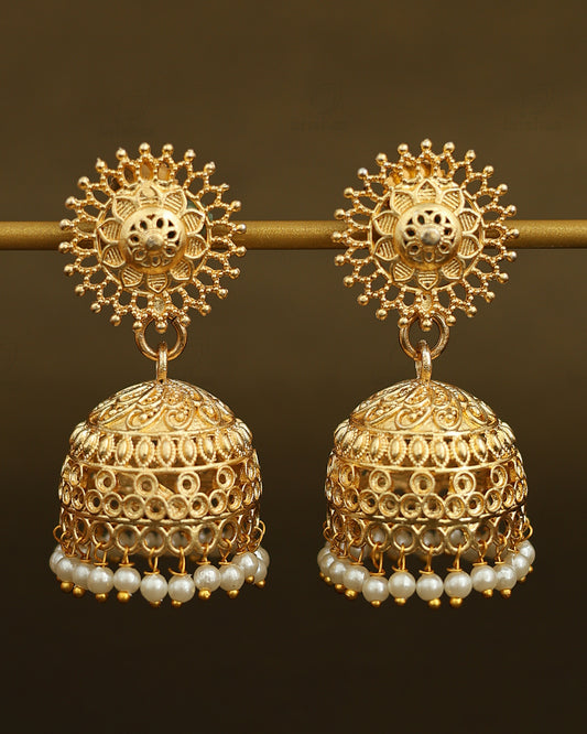 Arohi Gold Jhumki Earrings