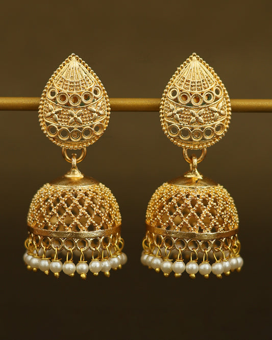 Mahi Gold Jhumki Earrings