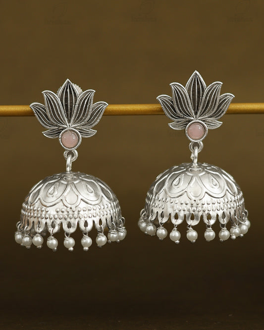 Lotus Jhumki Earrings