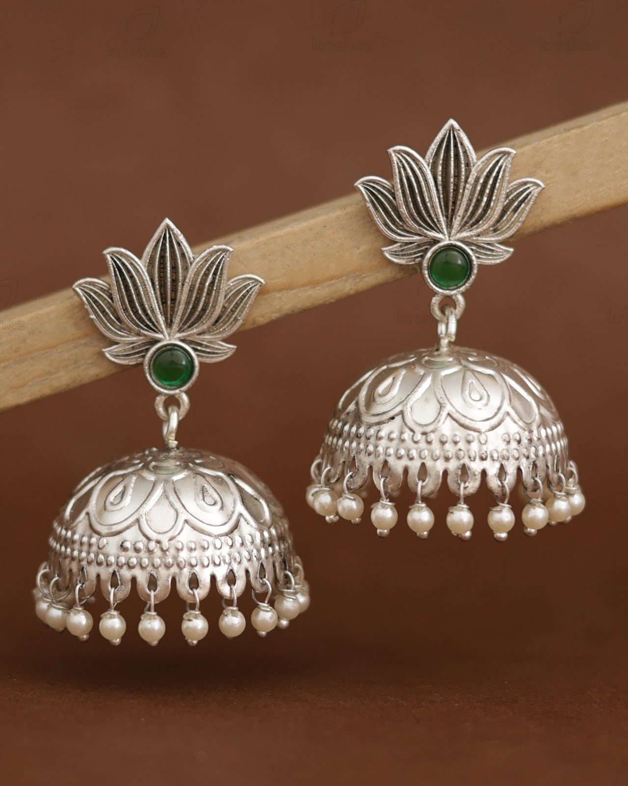 Lotus Jhumki Earrings