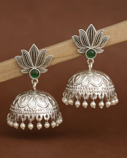 Lotus Jhumki Earrings