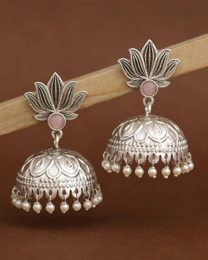 Lotus Jhumki Earrings