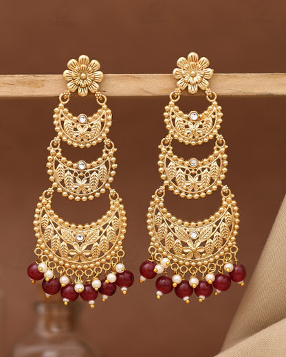 Manjari Gold Dangler Earrings