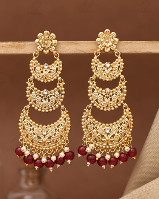 Manjari Gold Dangler Earrings