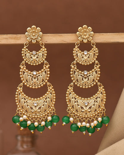 Manjari Gold Dangler Earrings