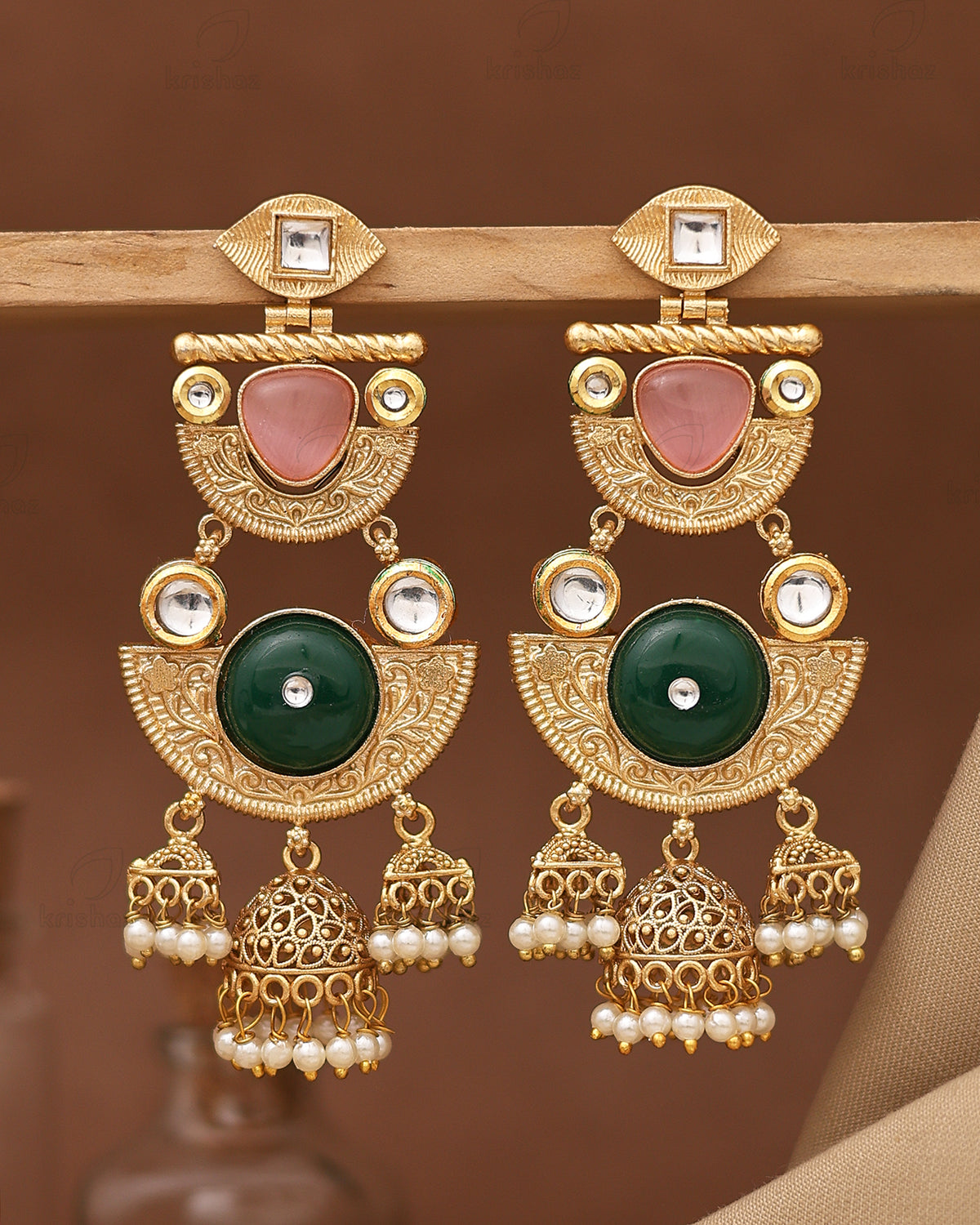 Kriti Premium Gold Jhumki Earrings