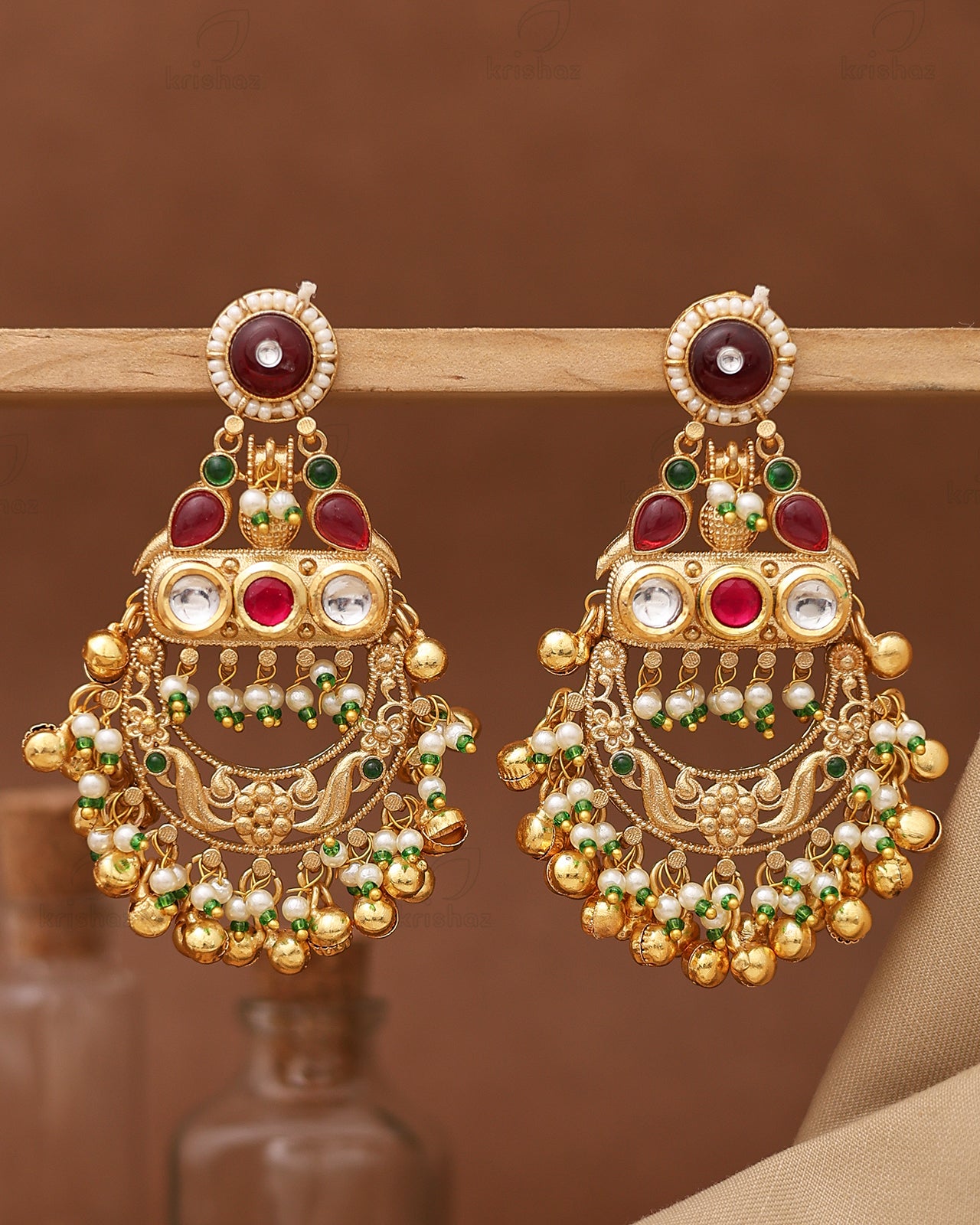 Kiyana Premium Golden Danglers