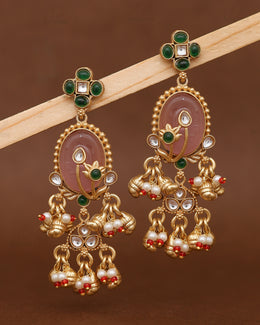 Phool Bagh Premium Gold Danglers