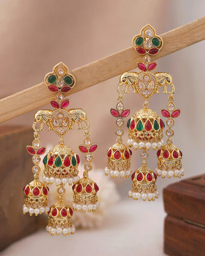 Gaurika Gold Jhumki Earrings