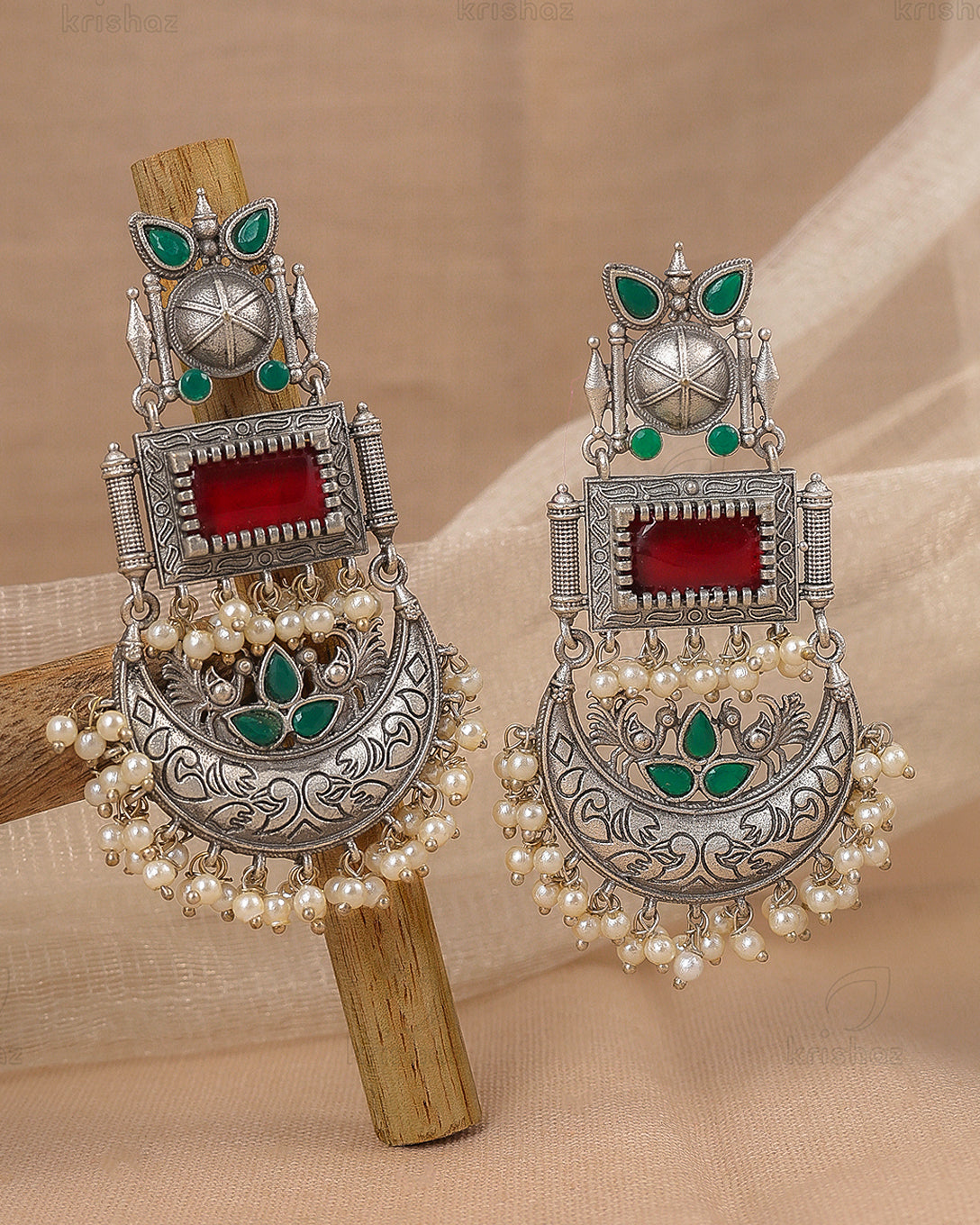 Noor Peacock Dangler Earrings