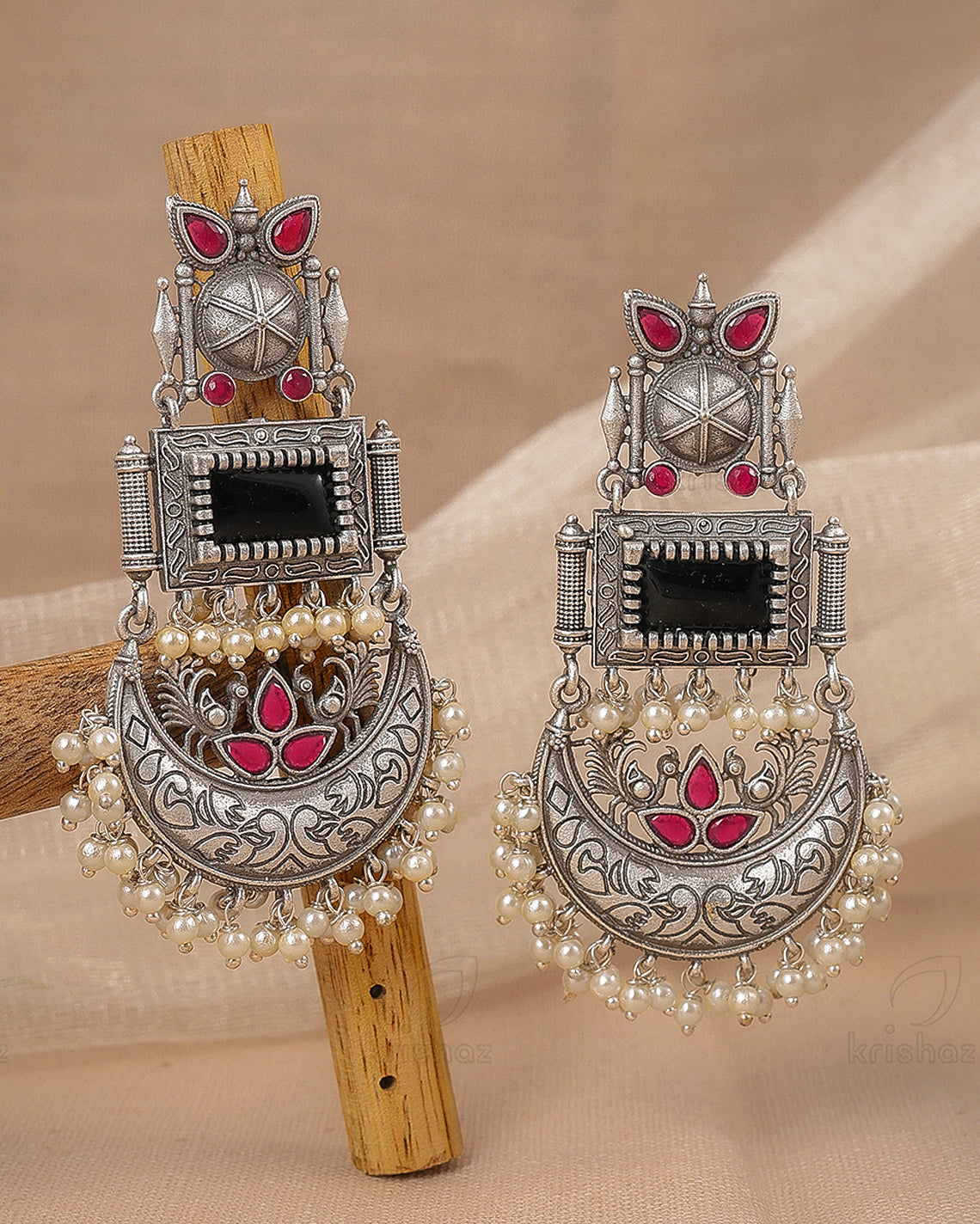Noor Peacock Dangler Earrings
