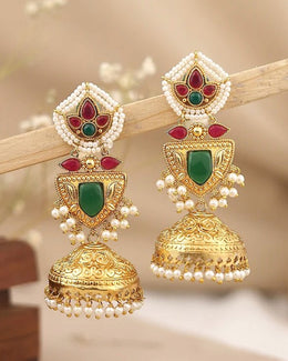 Pratyusha Gold Jhumki Earrings