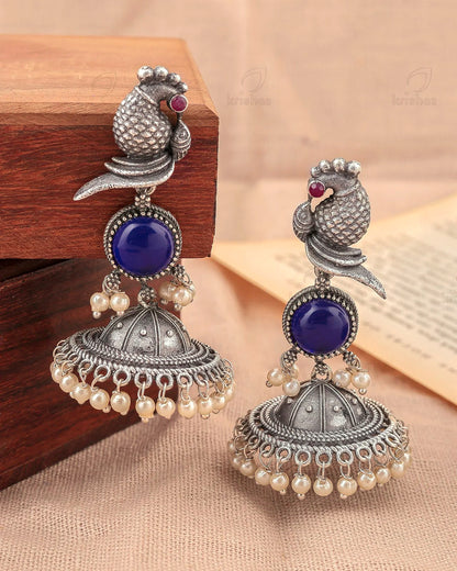 Parakeet Bird Jhumki Earrings